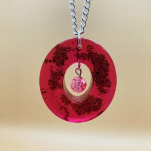 collier ovale rose