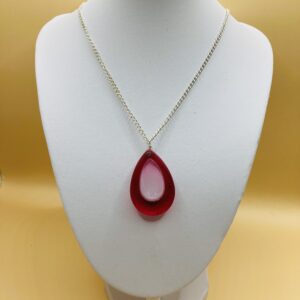 Collier goutte rose