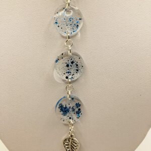 collier 3 ronds feuille argentée