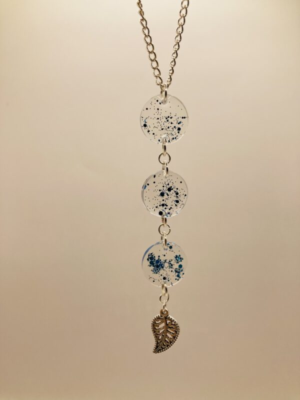 collier 3 ronds feuille argentée – Image 3