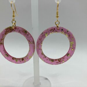 Boucles d’oreilles cercle rose