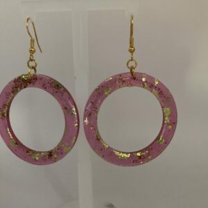 Boucles d’oreilles cercle rose